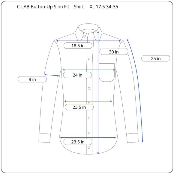C-LAB NYC Slim Fit Shirt Button-Up 4-Way Stretch Men's XL  17.5 Blue Geometric - Picture 3 of 7
